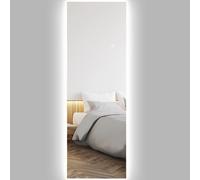 HOMCOM Espejo de pared grande 120x40 cm con espejo LED rectangular sin marco, brillante, intensidad variable e