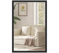 HOMCOM Espejo de Pared Rectangular 60 x 40 cm, Marco de Madera Negro, Ideal para baño, salón o Dormitorio