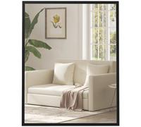 HOMCOM Espejo de pared rectangular 70x90 cm, marco negro, Ideal para baño, salón o dormitorio