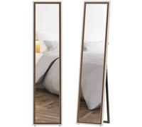 HOMCOM Espejo de Pie Cuerpo Entero 157x37 cm Blanco y Marrón Oscuro