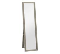 Homcom espejo de pie cuerpo entero 157x37 cm, espejo de cuerpo entero con soporte, 3 formas de uso, independiente, montaje pared y apoyado, para salón, entrada, dormitorio, gris 3.8 cm