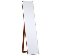HOMCOM Espejo de Pie Cuerpo Entero con 2 Formas de Uso 37x43x156 cm Nogal