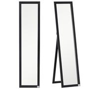 HOMCOM Espejo de Pie Cuerpo Entero Espejo Pared Rectangular con 2 Formas de Uso Moderno para Pasillo Dormitorio Sala de Estar 37x37x154 cm Negro