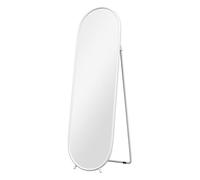 HOMCOM Espejo de Pie Cuerpo Entero Ovalado 160x40 cm con Soporte Blanco | Espejo de Cuerpo Entero, 2 Formas de Uso, Independiente y Apoyado, para Salón, Entrada, Dormitorio, Vestidor