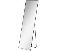 HOMCOM Espejo de Pie de Aleación de Aluminio Espejo de Cuerpo Entero de Pared con 2 Formas de Uso Rectangular 50x37x58,5 cm Negro Aosom España