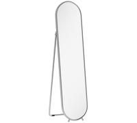 HOMCOM Espejo de Pie de Cuerpo Entero con Soporte Plegable, Cristal y Metal, 40x4x160 cm, Plateado Aosom España