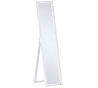 HOMCOM Espejo de pie y Pared Rectangular Espejo de Piso de Longitud Completa Vestidor Dormitorio Sala de Estar Dim. 37 x 37 x 154 cm, Color Blanco
