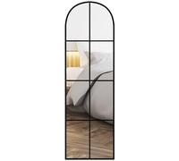 HOMCOM Espejo Decorativo de Pared 40x160 cm Espejo de Ventana de Metal 2 Formas de Uso para Salón Dormitorio Entrada Estilo Moderno Negro