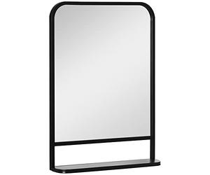HOMCOM Espejo Decorativo de Pared 50x70 cm Espejo Rectangular Negro