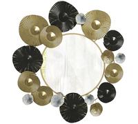 HOMCOM Espejo Decorativo de Pared, Metálico, 84x84 cm, Dorado y Negro