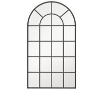 Homcom espejo decorativo de pared 65x110 cm espejo de ventana de metal para salón vestidor dormitorio entrada estilo moderno negro 110 cm