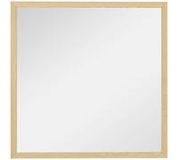 HOMCOM Espejo mural cuadrado 50 x 50 cm, marco en madera natural, ideal para baño, salón o dormitorio Aosom España