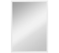 HOMCOM Espejo mural rectangular 60 x 40 cm, marco de madera blanco, ideal para baño, salón o dormitorio Aosom España