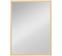 HOMCOM Espejo mural rectangular 80 x 60 cm, marco de madera natural, ideal para baño, salón o dormitorio Aosom España