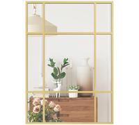HOMCOM Espejo Rectangular de Pared, 70x50 cm, Espejo de Ventana con Marco de Metal, Decorativo para Salón, Dormitorio Negro