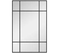 HOMCOM Espejo Rectangular de Pared 90x60 cm con Marco de Metal Black 90x2x60 cm