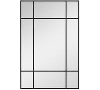 HOMCOM Espejo Rectangular de Pared Espejo de Ventana 90x60 cm con Marco de Metal Espejo Decorativo para Salón Dormitorio Negro Aosom España