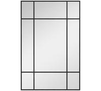 HOMCOM Espejo Rectangular de Pared Espejo de Ventana 90x60 cm Negro | Marco de Metal, Decorativo, para Salón, Dormitorio, Entrada