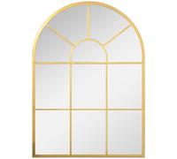 HOMCOM Espejo Ventana de Metal 50x70cm Espejo Pared para Salón Dormitorio Entrada Moderno Dorado Aosom España