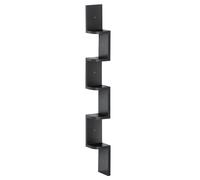 HOMCOM Estante de esquina de pared de 5 niveles, altura cm, madera negra, forma en zigzag