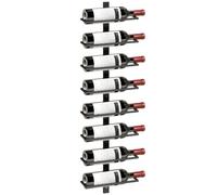 HOMCOM Estante de Vino de Pared 8 Niveles, Metal, para Bar, Negro | Soporte de almacenamiento, cocina, comedor, bodega