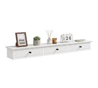 HOMCOM Estante flotante de pared con 3 cajones, mueble de almacenamiento, estante de pared para entrada, cocina y sala de estar, 93 x 15 x 10 cm, color blanco