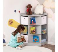 HOMCOM estante infantil estante esquinero con 3 almacenamientos boxeo habitación infantil BLANCO