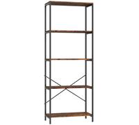 HOMCOM Estantería, 5 niveles, Metal, superficie melamínica, 79x35x161 cm marrón Aosom España