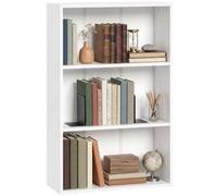 HOMCOM Estantería Almacenaje 60x24x93cm Blanco | Con 3 Compartimentos, Estante Ajustable, Armario de Almacenaje, para Oficina, Salón, Dormitorio