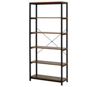HOMCOM Estantería Alta 80x30x180 cm Marco de Metal Estilo Industrial Retro con 6 Estantes Abiertos para Libros para Salón Oficina Aosom España