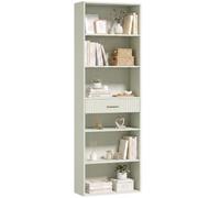 HOMCOM Estantería Alta con Cubos 7 Niveles 60 x 24 x 182 cm Verde Claro | Estante con cajón, independiente, ahorro de espacio, estudio oficina en casa sala de estar