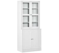 HOMCOM - Estantería alta de 178,5 cm, armario expositor con puerta de cristal y 6 compartimentos