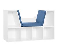 HOMCOM Estantería Baja con Asiento Madera 6 Cubos Librería Infantil Original Zapatero con Cojín Estante Banco Multiusos 102x30x61cm Aosom España