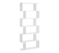 HomCom Estantería de pared 6 estantes para salón comedor 80x23x192 cm Blanco