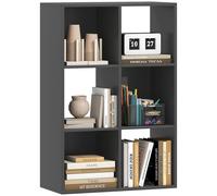 HOMCOM Estantería cúbica con 6 estantes para Objetos con diseño rústico, estantería Moderna de Madera, para Dormitorio, Estudio, Oficina, 61,5 x 29,5 x 91,5 cm, Negro