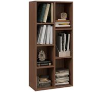 HOMCOM Estantería cúbica Moderna con 7 estantes 50x24x106 cm Color Nogal