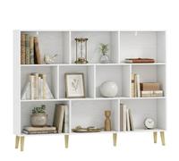 HOMCOM Estantería de 10 Cubos Librería 3 Niveles 140x24x107 cm Blanco