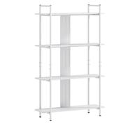 HOMCOM Estantería de 4 Niveles, Panel Perforado, Marco Metálico, Blanco