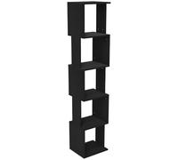 HOMCOM Estantería de 5 Niveles, 33x28x161 cm, Negro | Estantería de madera, Estante de cubos, para sala de estar, oficina en casa