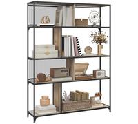HOMCOM - Estantería de 5 Niveles, Puertas correderas de Malla, Marco de Acero, Estilo Industrial, para salón, Dormitorio, Cocina, 120 x 30 x 161 cm, Color Gris y Negro