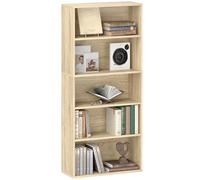 HOMCOM - Estantería de almacenamiento (60 x 24 x 133,5 cm), madera natural