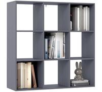 HOMCOM - Estantería de almacenamiento de 3 niveles con 9 compartimentos abiertos, mueble de almacenamiento para sala de estar, oficina, dormitorio, 91 x 29,5 x 91 cm, color gris