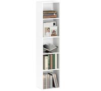 HOMCOM - Estantería de Almacenamiento de 5 Niveles, Mueble de Almacenamiento con estantes Ajustables para Sala de Estar, Dormitorio, Oficina, 30 x 24 x 133,5 cm, Color Blanco