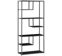 HOMCOM Estantería de almacenamiento de 7 niveles con estructura de acero, estilo industrial, para sala de estar, dormitorio, cocina, 83 x 34 x 180 cm Black