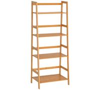 HOMCOM Estantería de Bambú 4 Niveles Librería Escalera Organizador Zapatero para Baño Salón 48x30x119cm Diseño Elegante Aosom España