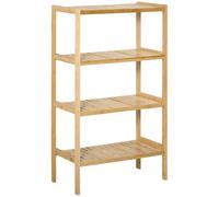 HOMCOM Estantería de Bambú de 4 Niveles Mueble Organizador Multifuncional para Baño Cocina Salón Antivuelco 62x33x112 cm Natural Aosom España