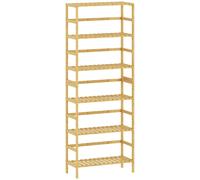 HOMCOM Estantería de Bambú de 6 Niveles Librería para Espacios Pequeños Baño Sala de Estar y Cocina Natural