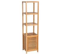HOMCOM Estantería de Bambú para Baño Armario Alto Librería Organizador 4 Nivel 1 Bambú natural