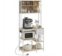 HOMCOM Estantería de Cocina con Enchufes y Puertos USB 80x40x181 cm Roble