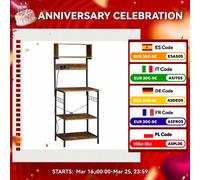 HOMCOM Estantería de Cocina con Toma de Corriente 60x42x153 cm Marrón Rústico Rustic Brown